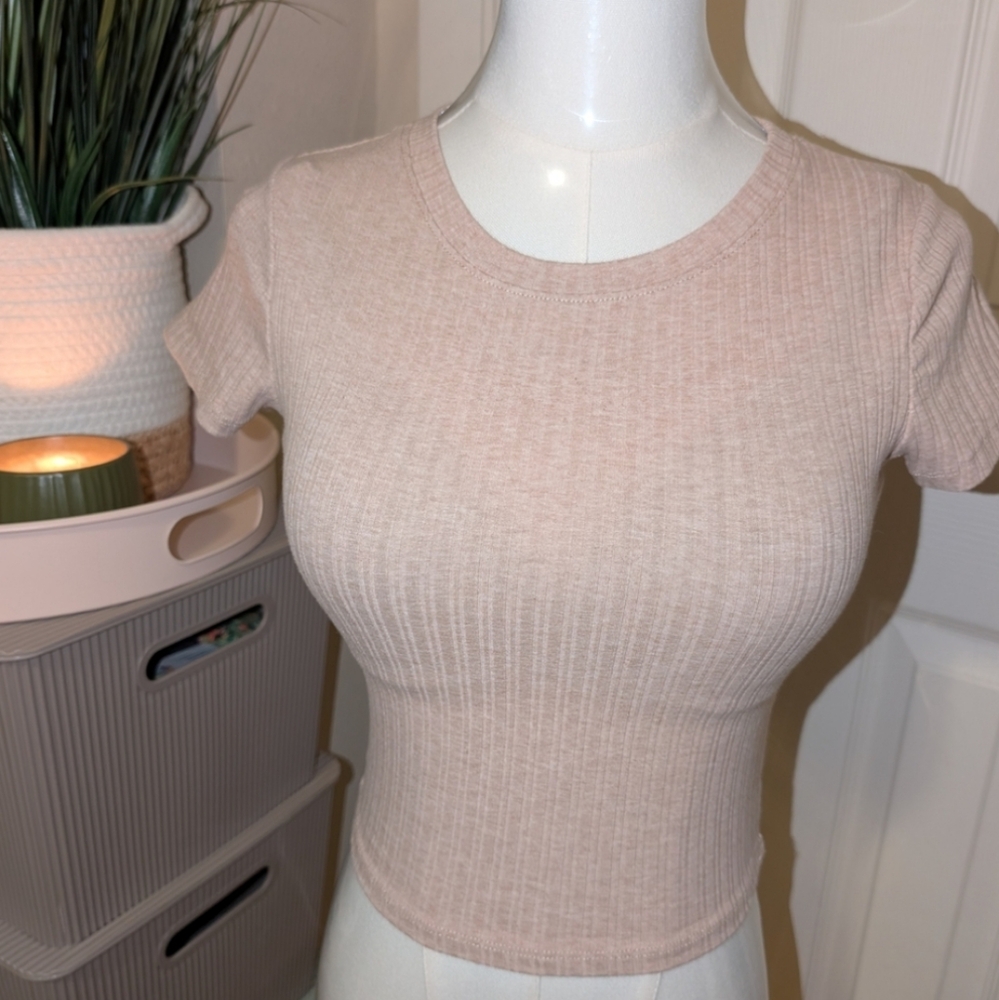 🩷👕💚 4 Fitted Short Sleeve Ribbed Crop Tops (EUC barely worn!) - Picture 12 of 16
